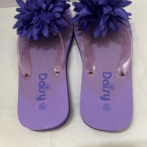 Daisy Women's Flip Flop Wedged Heel Sandals‎ Two-tone Purple Size 10 - Picture 1 of 4